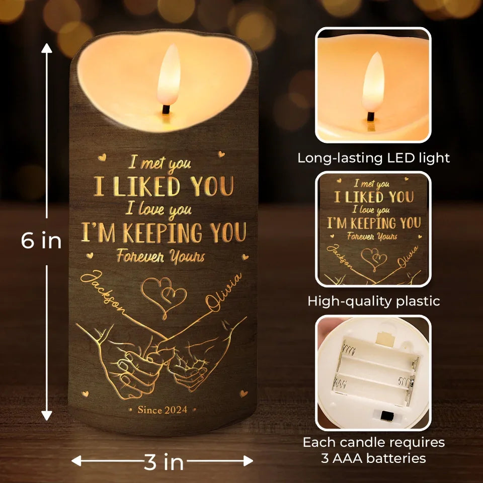 With You, I’m Never Lost - Couple Personalized Custom LED Candle - Christmas Gift For Husband Wife, Anniversary