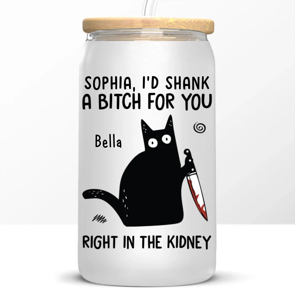 Sip Coffee, Share Laughs, Support Each Other - Friend Personalized Custom Glass Cup, Iced Coffee Cup - Christmas Gift For Best Friends, Sisters, Family Members, Coworkers