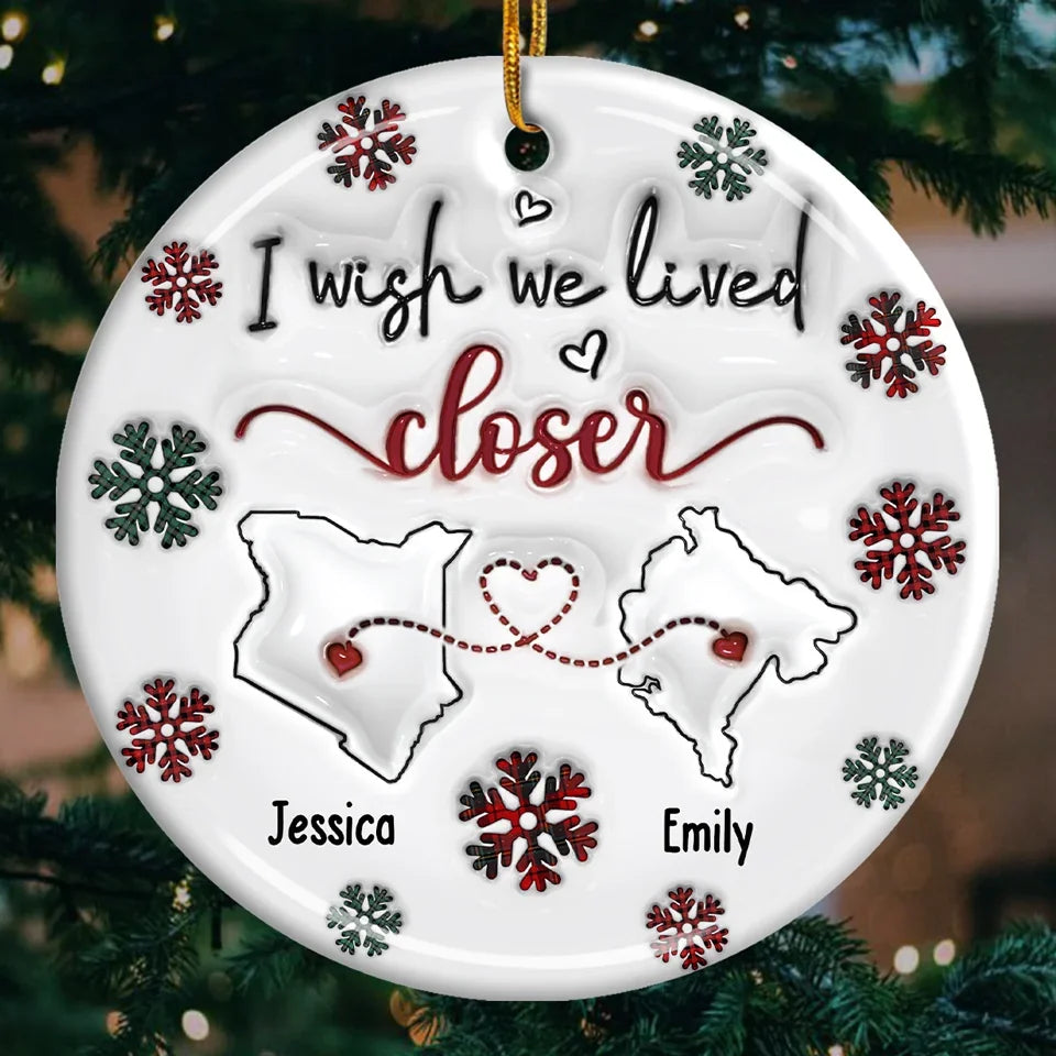 I Love You Snow Much - Bestie Personalized Custom 3D Inflated Effect Printed Ornament - Ceramic Round Shaped - Christmas Gift For Best Friends, BFF, Sisters