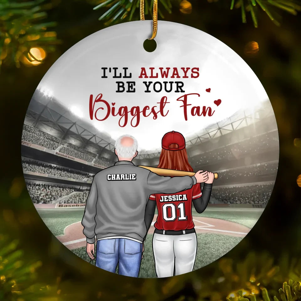 There Is No Changing My Love For You, My Child - Family Personalized Custom Ornament - Ceramic Round Shaped - Christmas Gift For Family Members, Sport Lovers, Sport Players