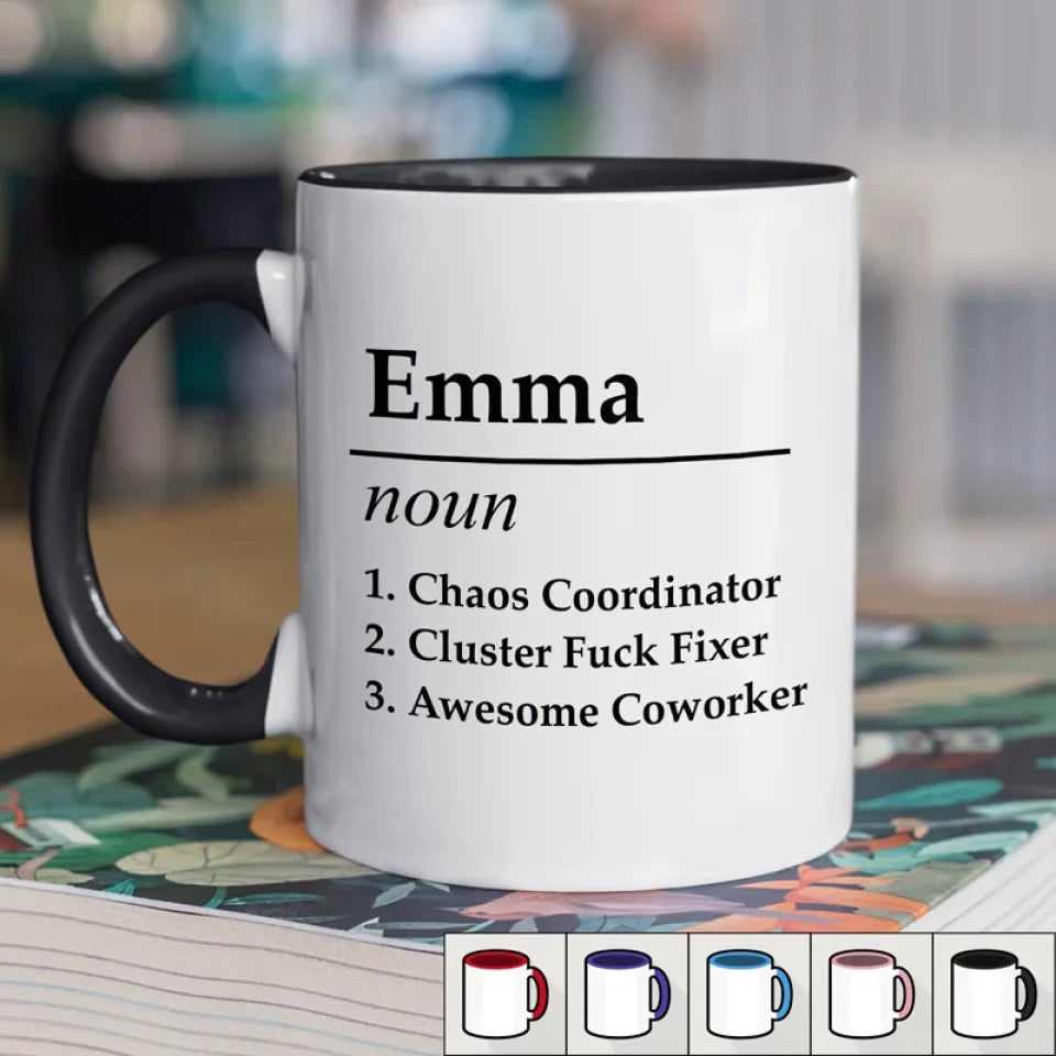 Awesome Coworker - Coworker Personalized Custom Accent Mug - Christmas Gift For Coworkers, Work Friends, Colleagues