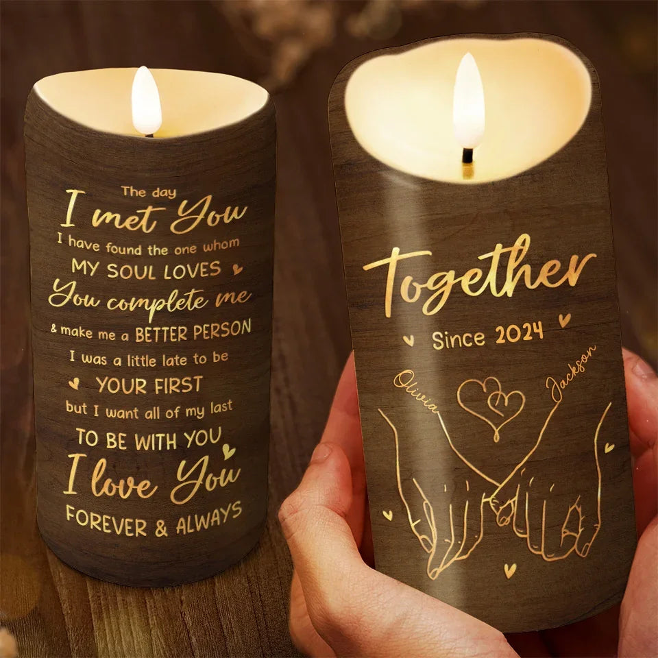 With You, I Have Everything I Need - Couple Personalized Custom LED Candle - Christmas Gift For Husband Wife, Anniversary