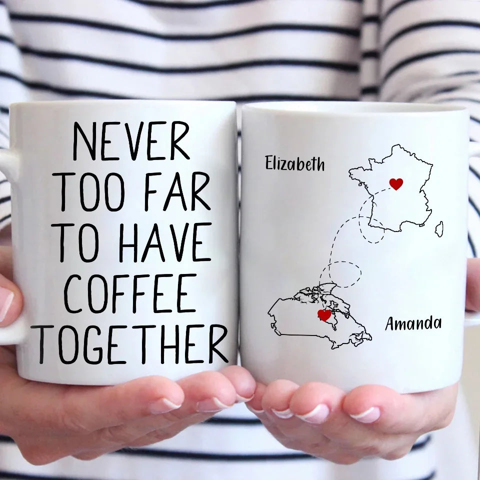 Miles Can’t Break The Bond We Share - Bestie Personalized Custom Mug - Christmas Gift For Best Friends, BFF, Sisters