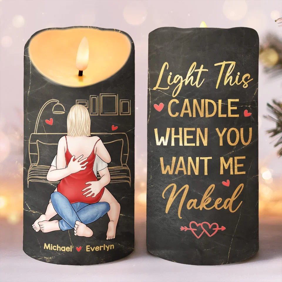My Love For You Glows Brighter Than The Stars On A Clear Night - Couple Personalized Custom LED Candle - Christmas Gift For Husband Wife, Anniversary