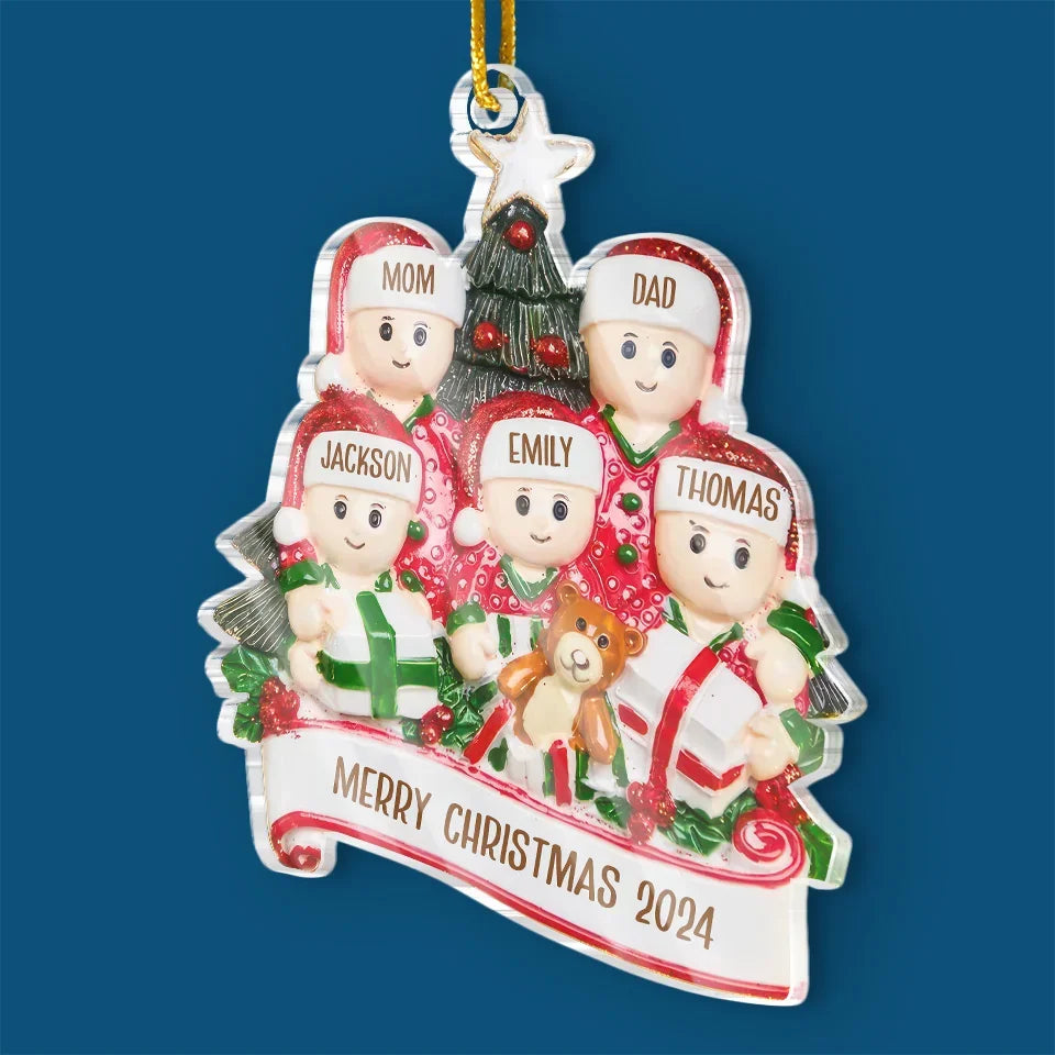Home Is Where The Holiday Magic Happens - Family Personalized Custom Ornament - Acrylic Custom Shaped - Christmas Gift For Family Members