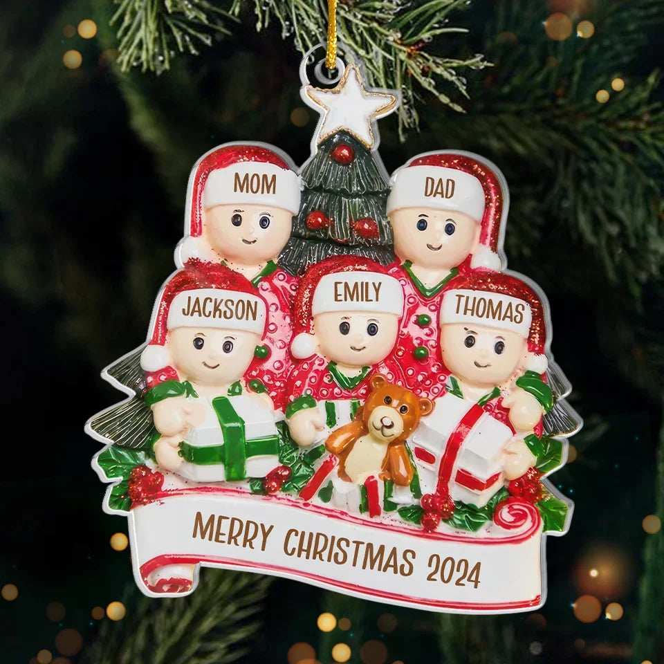 Home Is Where The Holiday Magic Happens - Family Personalized Custom Ornament - Acrylic Custom Shaped - Christmas Gift For Family Members