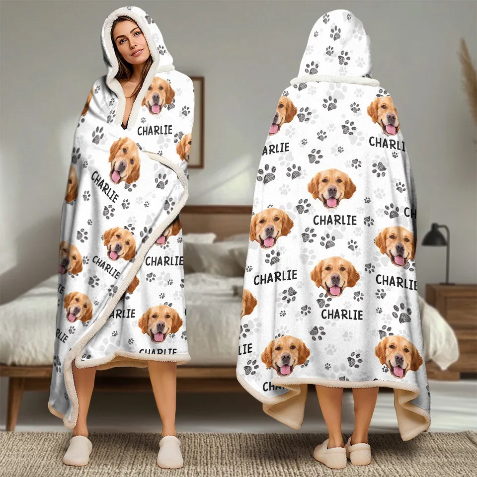 Custom Photo Home Is Where My Pet Is - Dog & Cat Personalized Custom Snuggle Blanket, Hoodie Blanket - Christmas Gift For Pet Owners, Pet Lovers