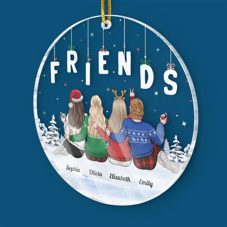 A Faithful Friend Loves To The End - Bestie Personalized Custom Ornament - Acrylic Custom Shaped - Christmas Gift For Best Friends, BFF, Sisters