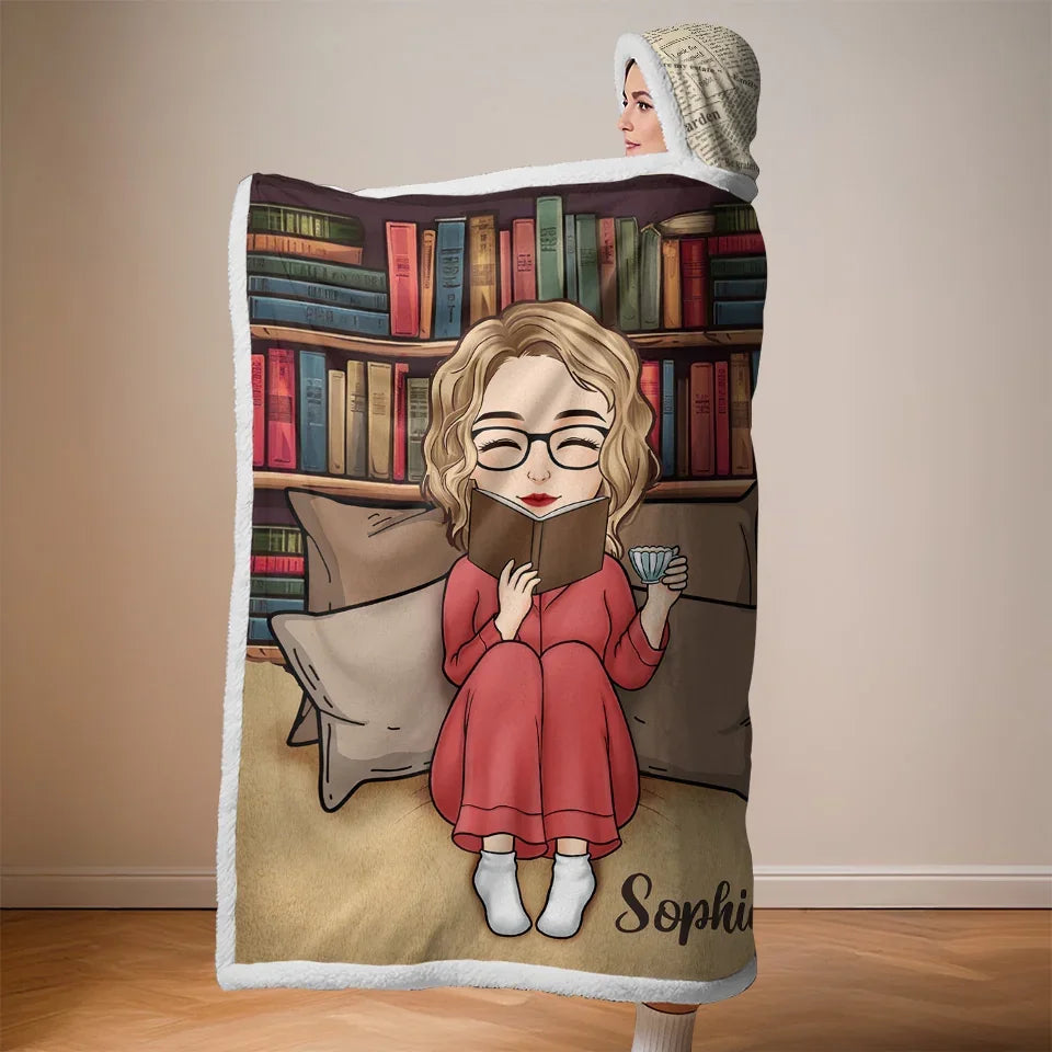 Reading Is Breathing For The Mind - Personalized Custom Snuggle Blanket, Hoodie Blanket - Christmas Gift For Book Lovers