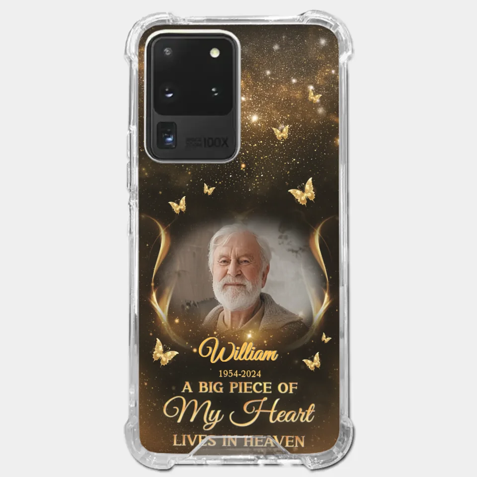 Custom Photo A Big Piece Of My Heart - Memorial Personalized Custom Clear Phone Case - Sympathy Gift For Family Members