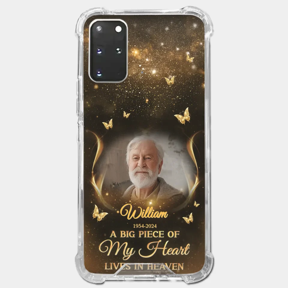 Custom Photo A Big Piece Of My Heart - Memorial Personalized Custom Clear Phone Case - Sympathy Gift For Family Members