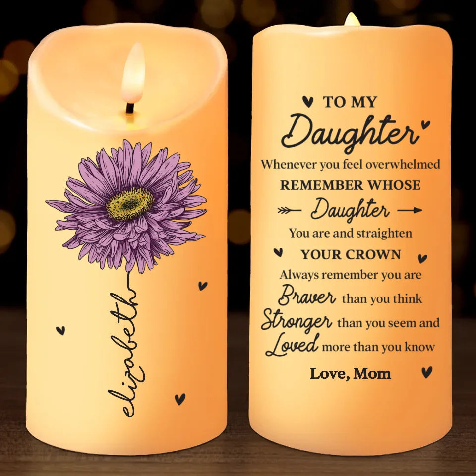 Remember You Are Braver Than You Think - Family Personalized Custom LED Candle - Christmas Gift For Son, Daughter, Grandson, Granddaughter