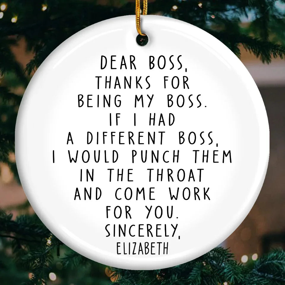 Teamwork Makes The Dream Work - Coworker Personalized Custom Ornament - Ceramic Round Shaped - Christmas Gift For Coworkers, Work Friends, Colleagues