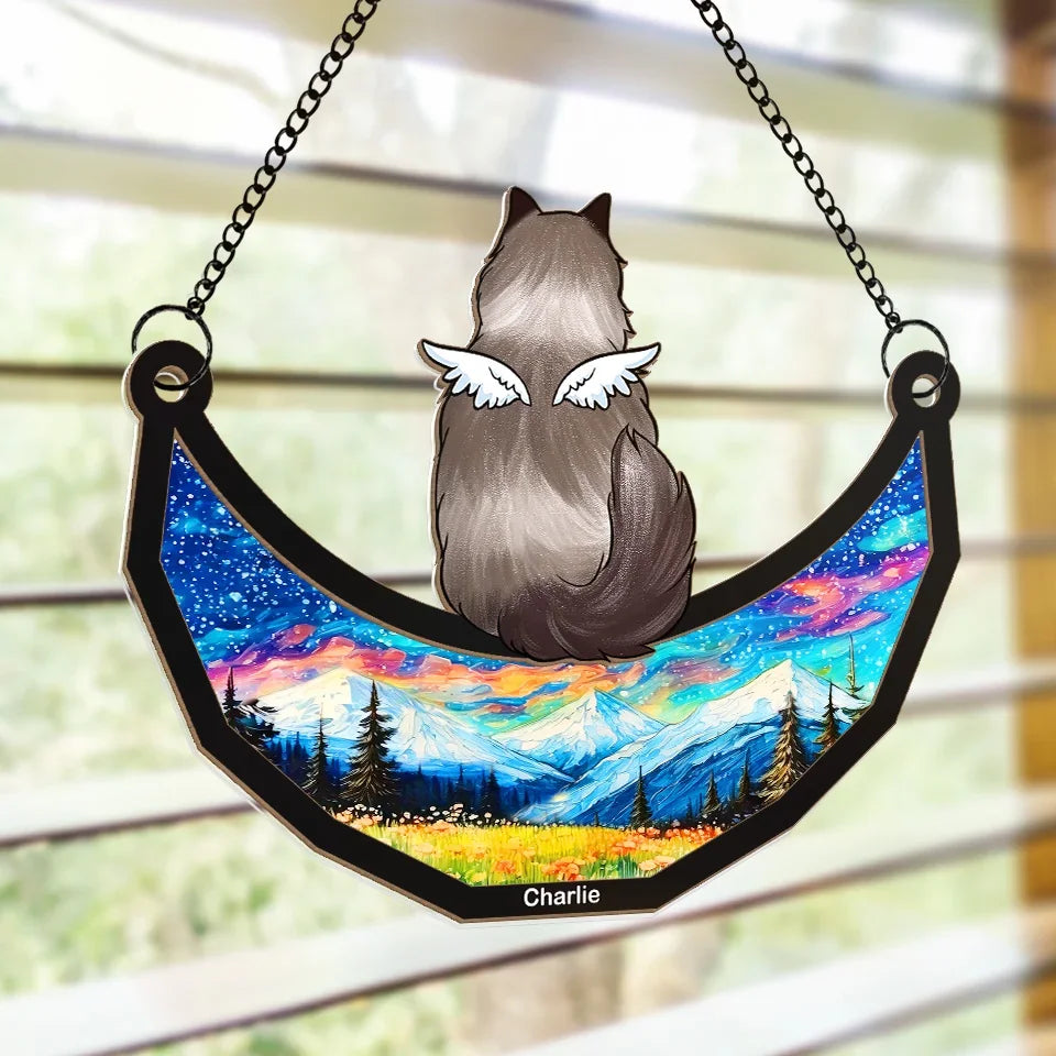 A True Friend Leaves Paw Prints That Last Forever - Memorial Personalized Window Hanging Suncatcher - Sympathy Gift For Pet Owners, Pet Lovers