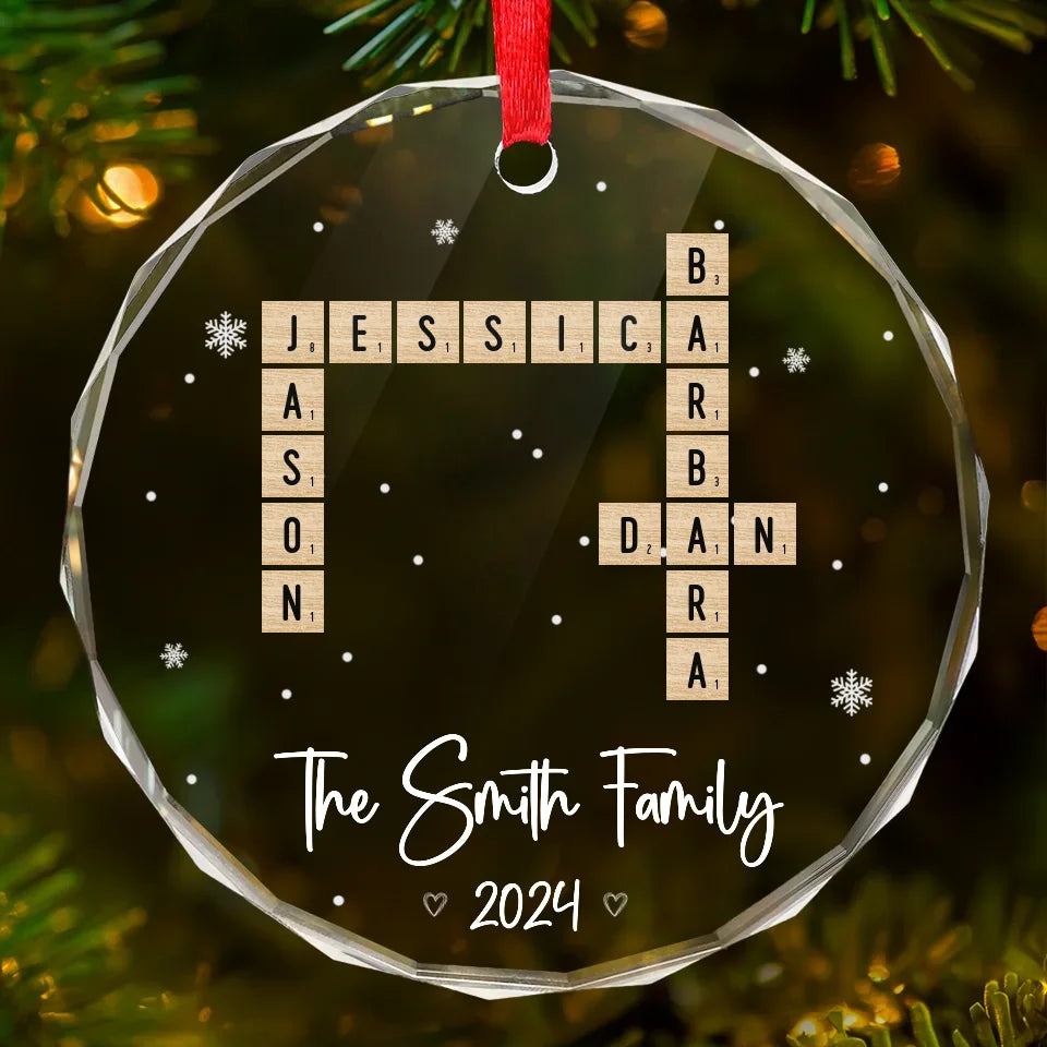 AMZ - Sending Love And Comfort During This Time - Family Personalized Custom Circle Glass Ornament - New Arrival, Christmas Gift For Family Members