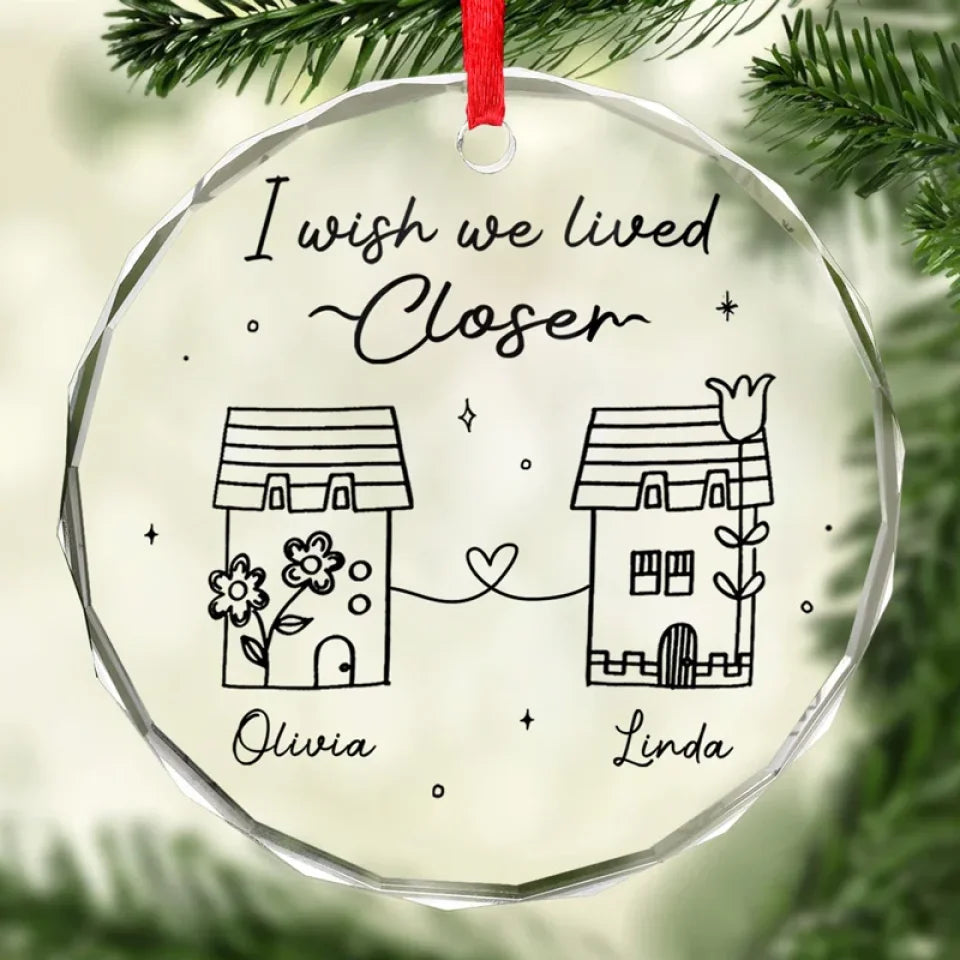 Forever Friends, No Matter Where - Bestie Personalized Custom Circle Glass Ornament - Christmas Gift For Best Friends, BFF, Sisters