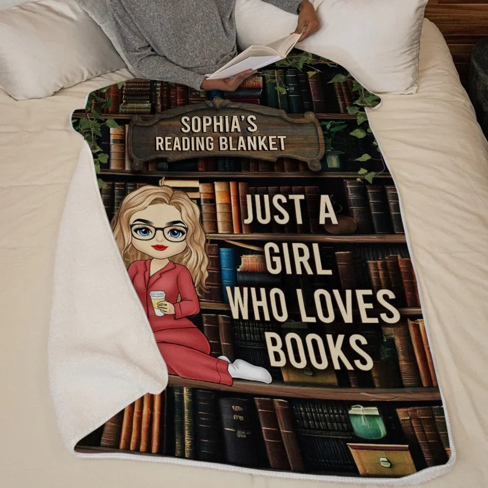 Lost In The World Of Books, Where I Find Myself - Personalized Custom Blanket - Gift For Book Lovers