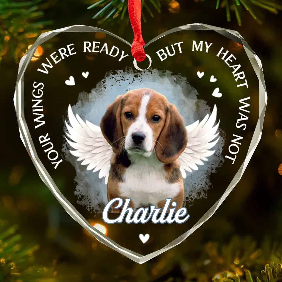 Custom Photo Always By Our Side - Memorial Personalized Custom Heart Glass Ornament - Sympathy Gift, Christmas Gift For Pet Owners, Pet Lovers