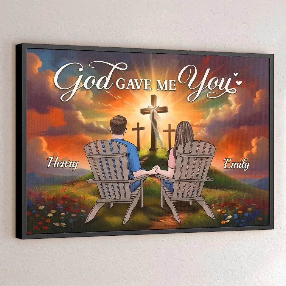 Favorite Person, Favorite Place - Couple Personalized Custom Horizontal Poster - Gift For Husband Wife, Anniversary