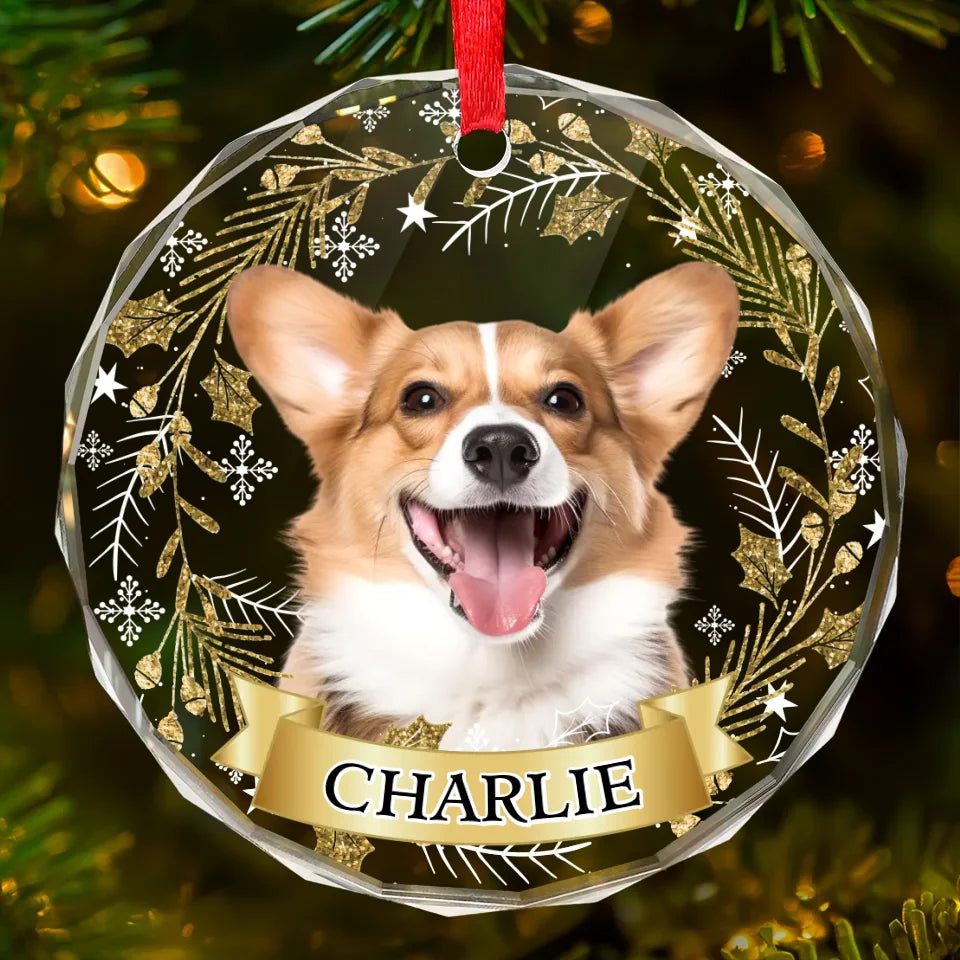 Custom Photo You Put The Merry In My Christmas - Dog & Cat Personalized Custom Circle Glass Ornament - Christmas Gift For Pet Owners, Pet Lovers