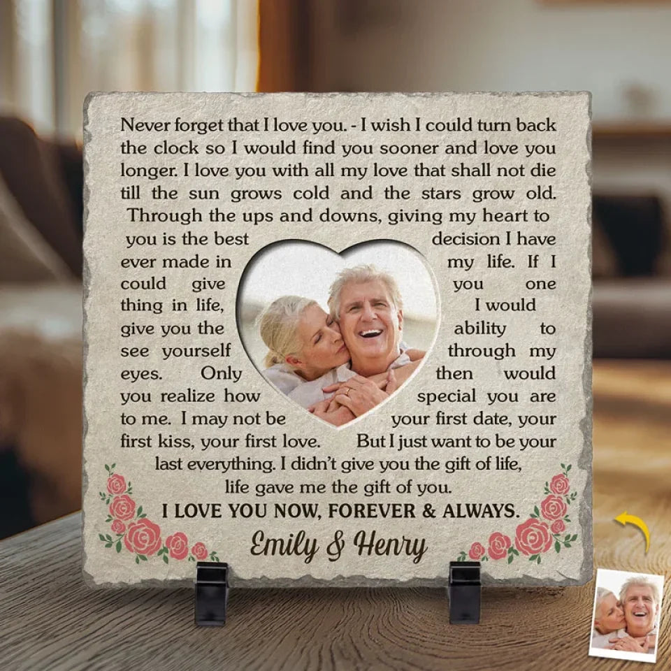 Custom Photo In All The World, There Is No Love For You Like Mine - Couple Personalized Custom Square Shaped Stone With Stand - Christmas Gift For Husband Wife, Anniversary