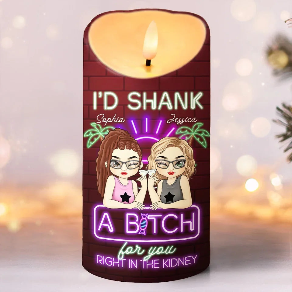 On Our Worst Behavior - Bestie Personalized Custom LED Candle - Christmas Gift For Best Friends, BFF, Sisters
