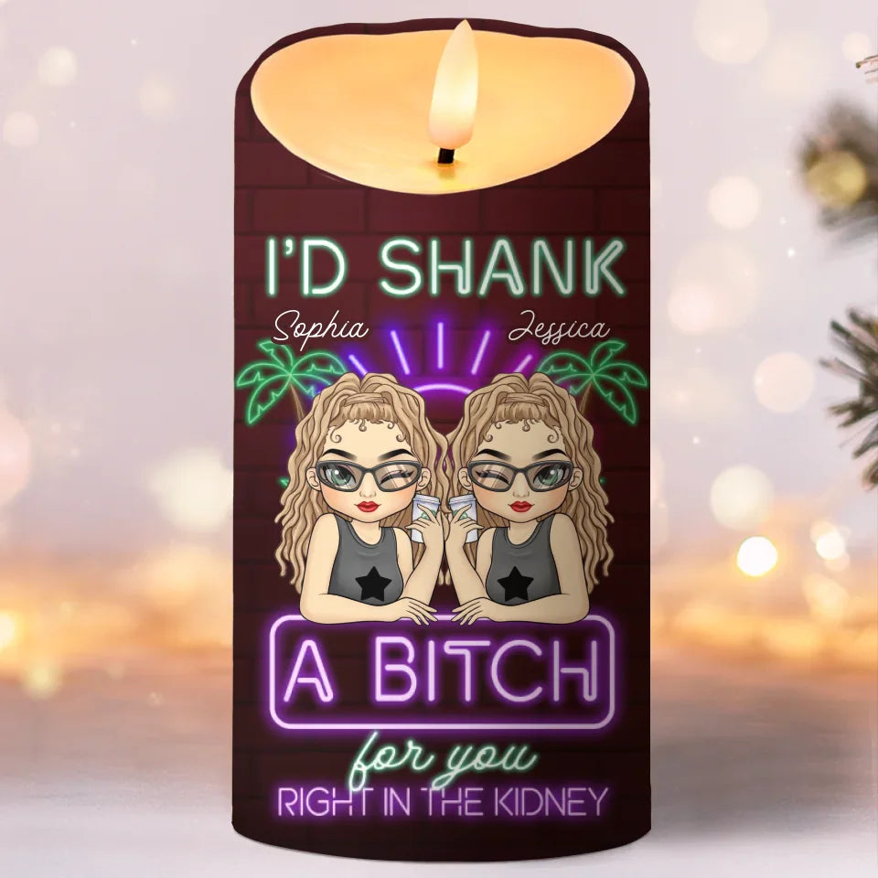 On Our Worst Behavior - Bestie Personalized Custom LED Candle - Christmas Gift For Best Friends, BFF, Sisters