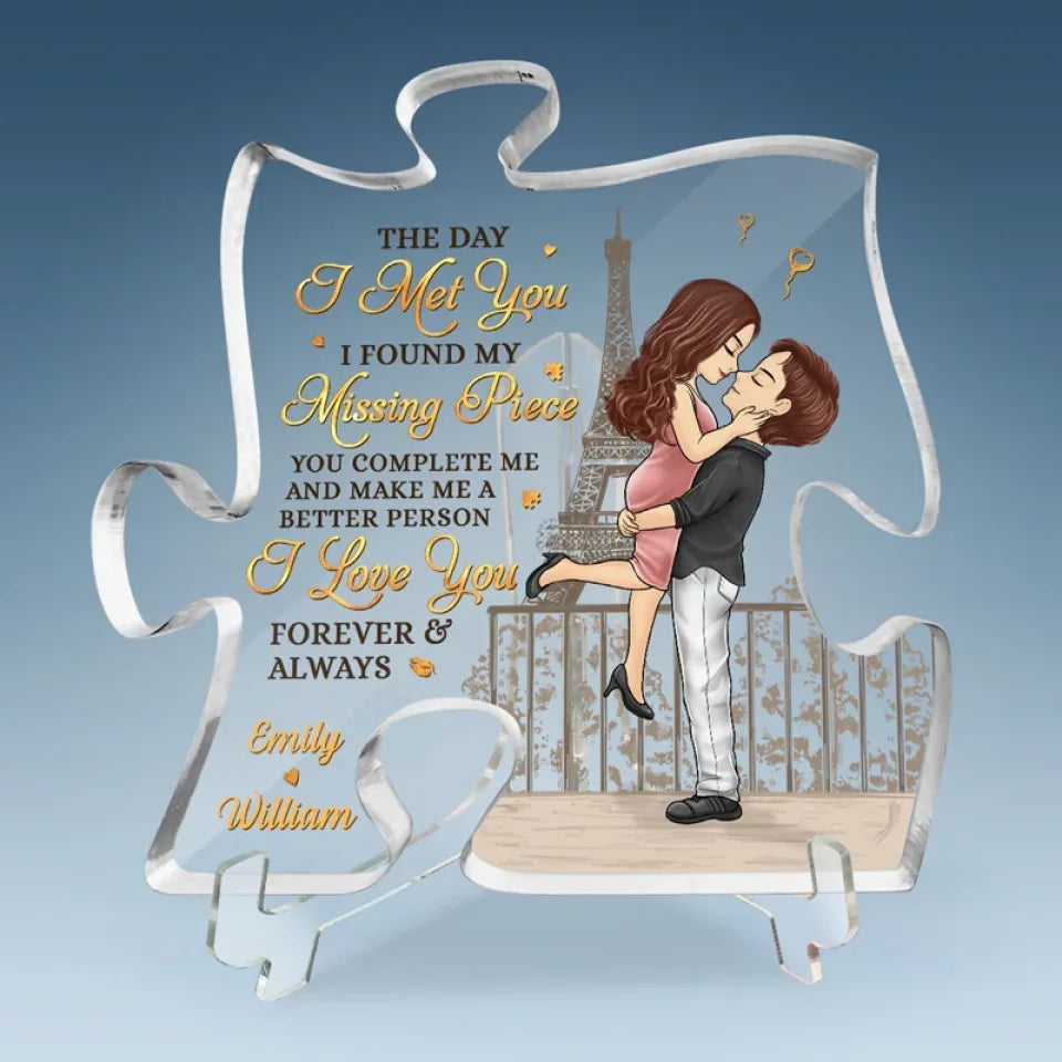 Thank You For Being Such An Important Piece Of My Life - Couple Personalized Custom Puzzle Shaped Acrylic Plaque - Gift For Husband Wife, Anniversary