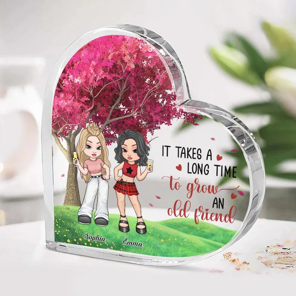 Love Is Beautiful, Friendship Is Better - Bestie Personalized Custom Heart Shaped Acrylic Plaque - Christmas Gift For Best Friends, BFF, Sisters