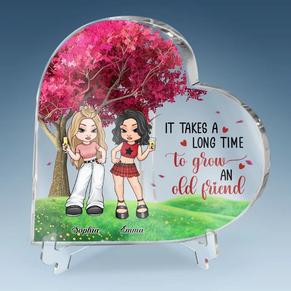 Love Is Beautiful, Friendship Is Better - Bestie Personalized Custom Heart Shaped Acrylic Plaque - Christmas Gift For Best Friends, BFF, Sisters