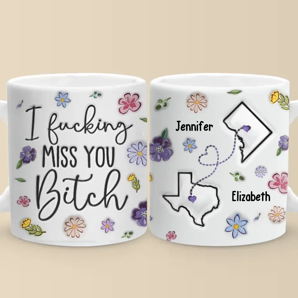 True Friendship Doesn’t Fade With Distance - Bestie Personalized Custom 3D Inflated Effect Printed Mug - Christmas Gift For Best Friends, BFF, Sisters