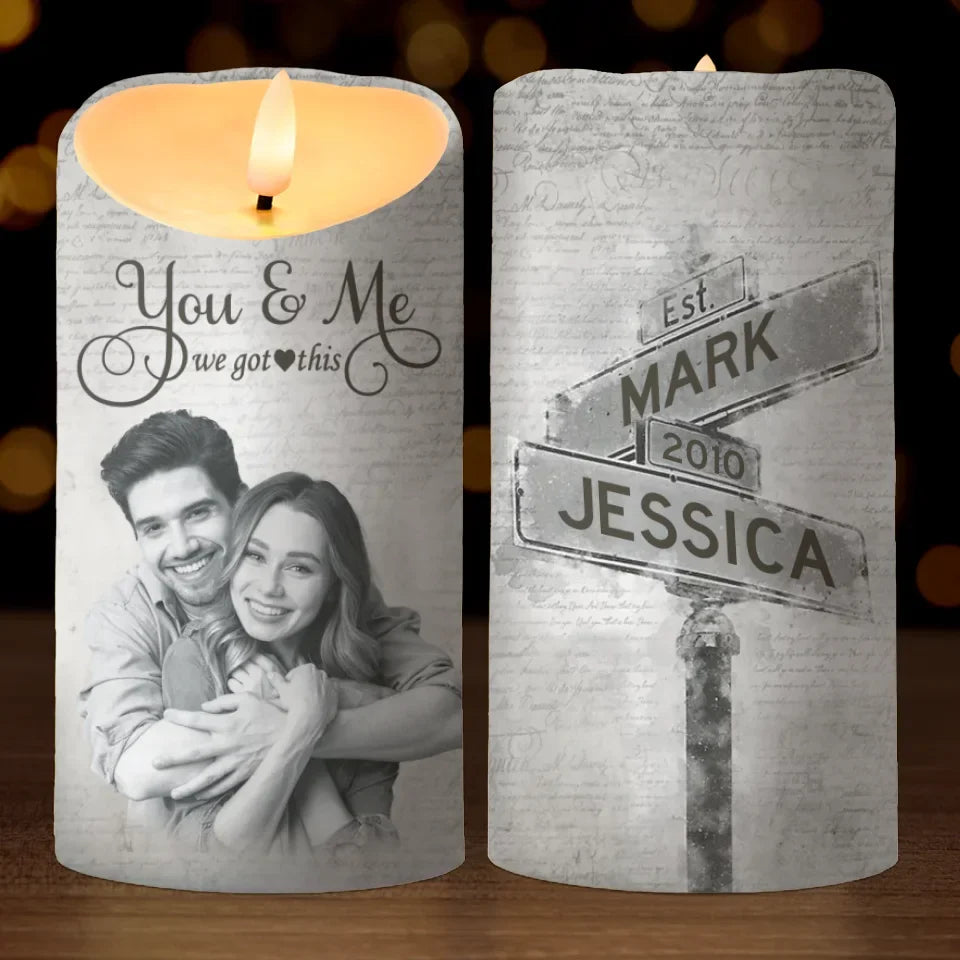 Custom Photo Love Is Better When We’re Together - Couple Personalized Custom LED Candle - Christmas Gift For Husband Wife, Anniversary