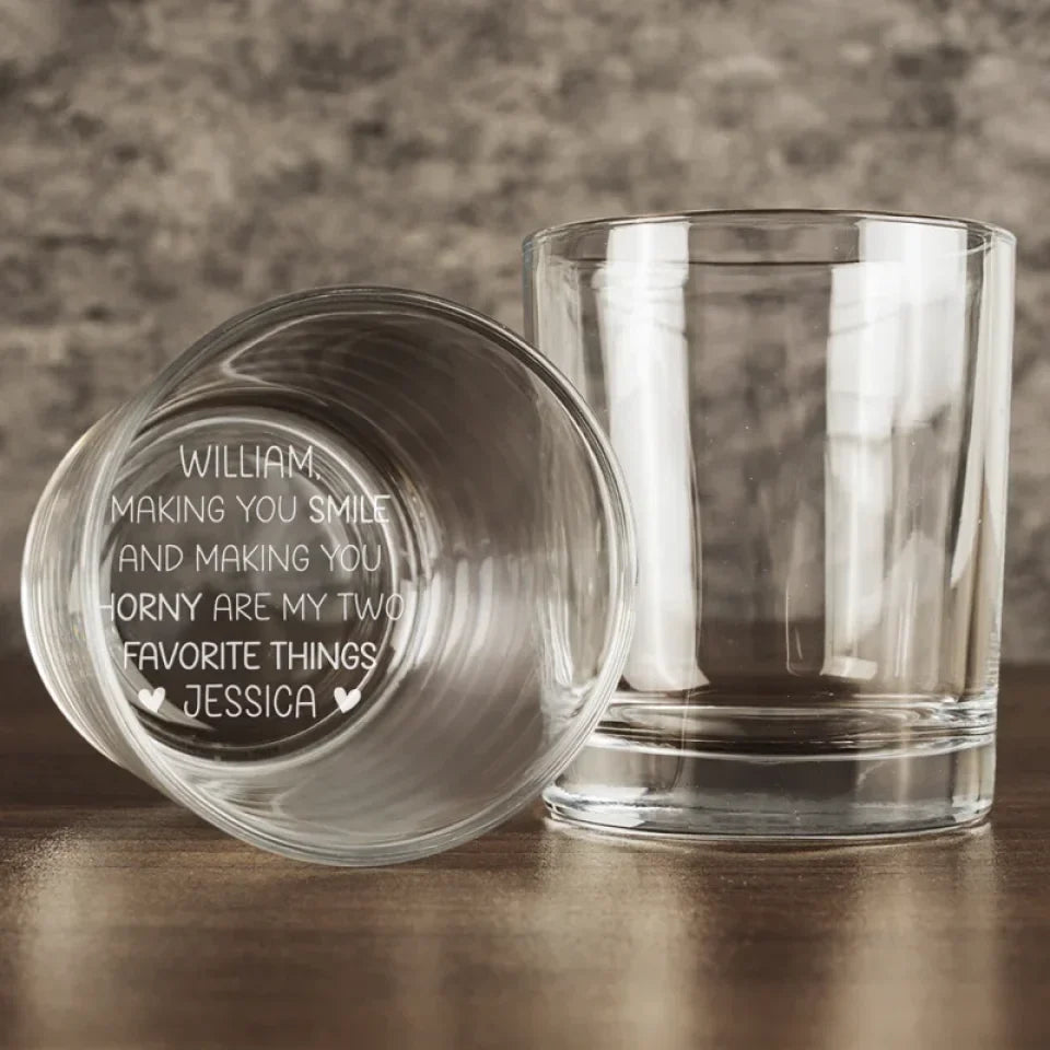 Our Love Story Is My Favorite Tale - Couple Personalized Custom Whiskey Glass - Gift For Husband Wife, Anniversary
