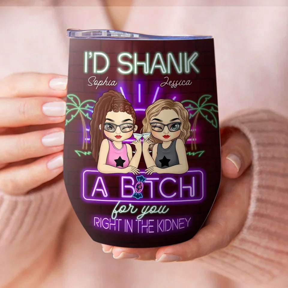 Your Vibe Attracts Your Tribe - Bestie Personalized Custom Wine Tumbler - Christmas Gift For Best Friends, BFF, Sisters