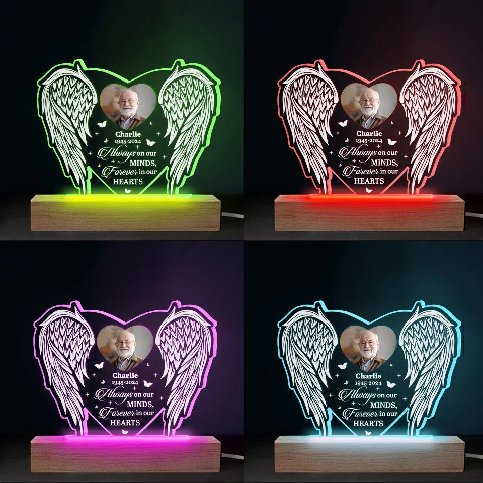 Custom Photo Resting Where No Shadows Fall - Memorial Personalized Custom Shaped 3D LED Light - Sympathy Gift, Christmas Gift For Family Members