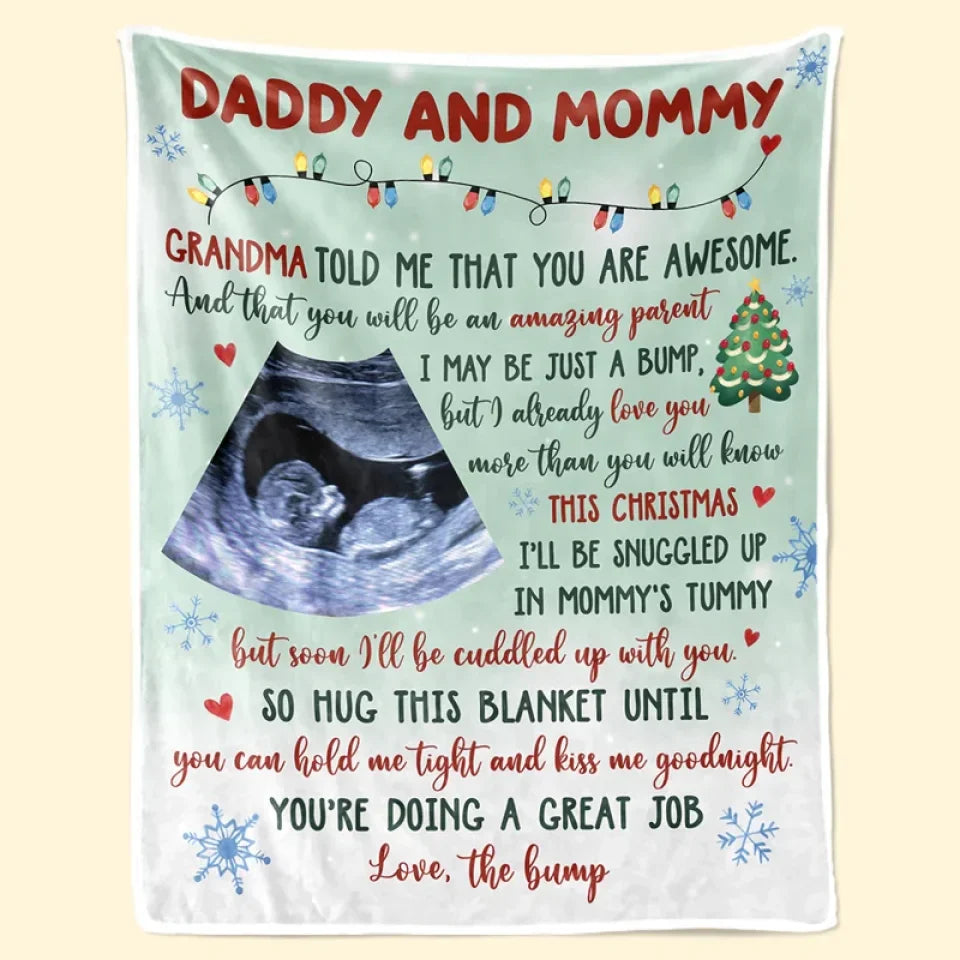 Custom Photo I'll Be Cuddled Up With You - Family Personalized Custom Blanket - Baby Shower Gift, First Christmas Gift, Christmas Gift For First Mom