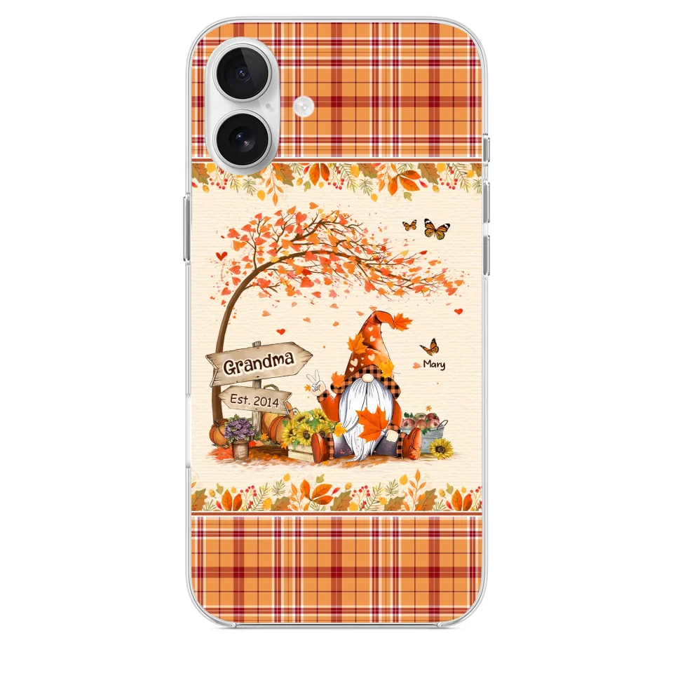 Oh My Gourd I Love Fall - Family Personalized Custom Clear Phone Case - Autumn Fall Gift For Grandma