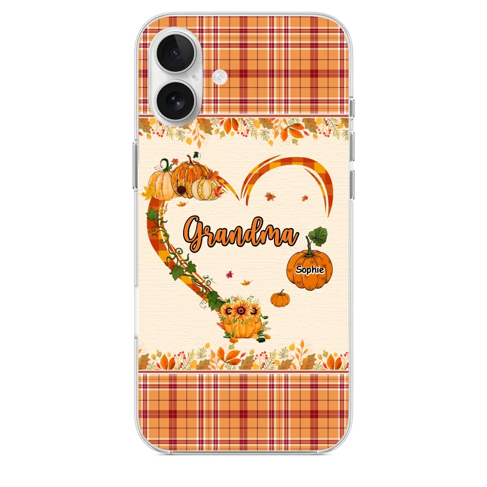 Family Time Is Like A Cozy Pumpkin Patch On A Crisp Autumn Day - Family Personalized Custom Clear Phone Case - Autumn Fall Gift For Grandma