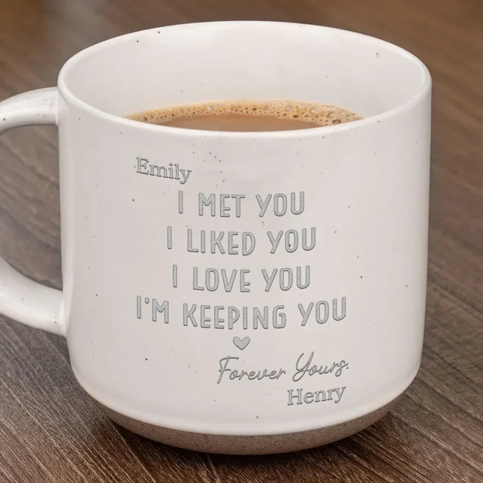 My Heart Has Chosen You - Couple Personalized Custom Pottery Mug - Gift For Husband Wife, Anniversary