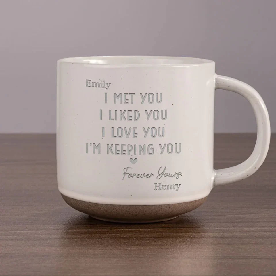 My Heart Has Chosen You - Couple Personalized Custom Pottery Mug - Gift For Husband Wife, Anniversary