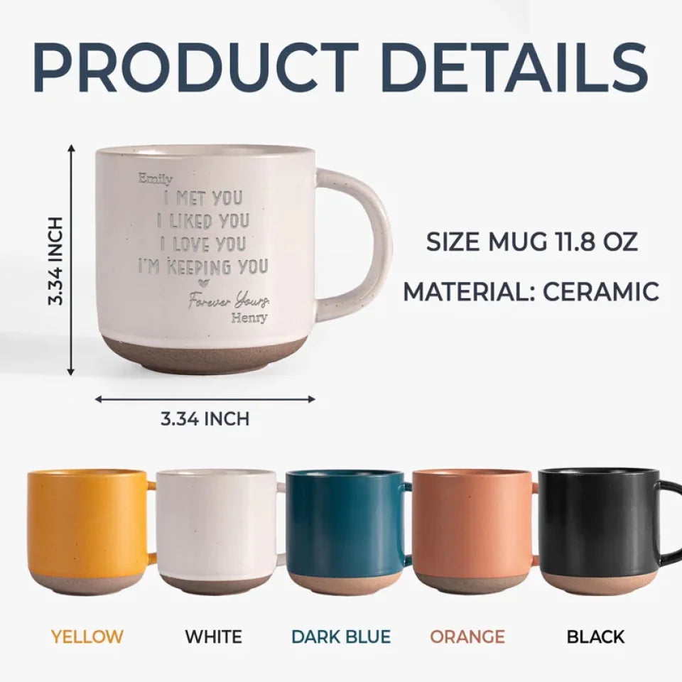 My Heart Has Chosen You - Couple Personalized Custom Pottery Mug - Gift For Husband Wife, Anniversary