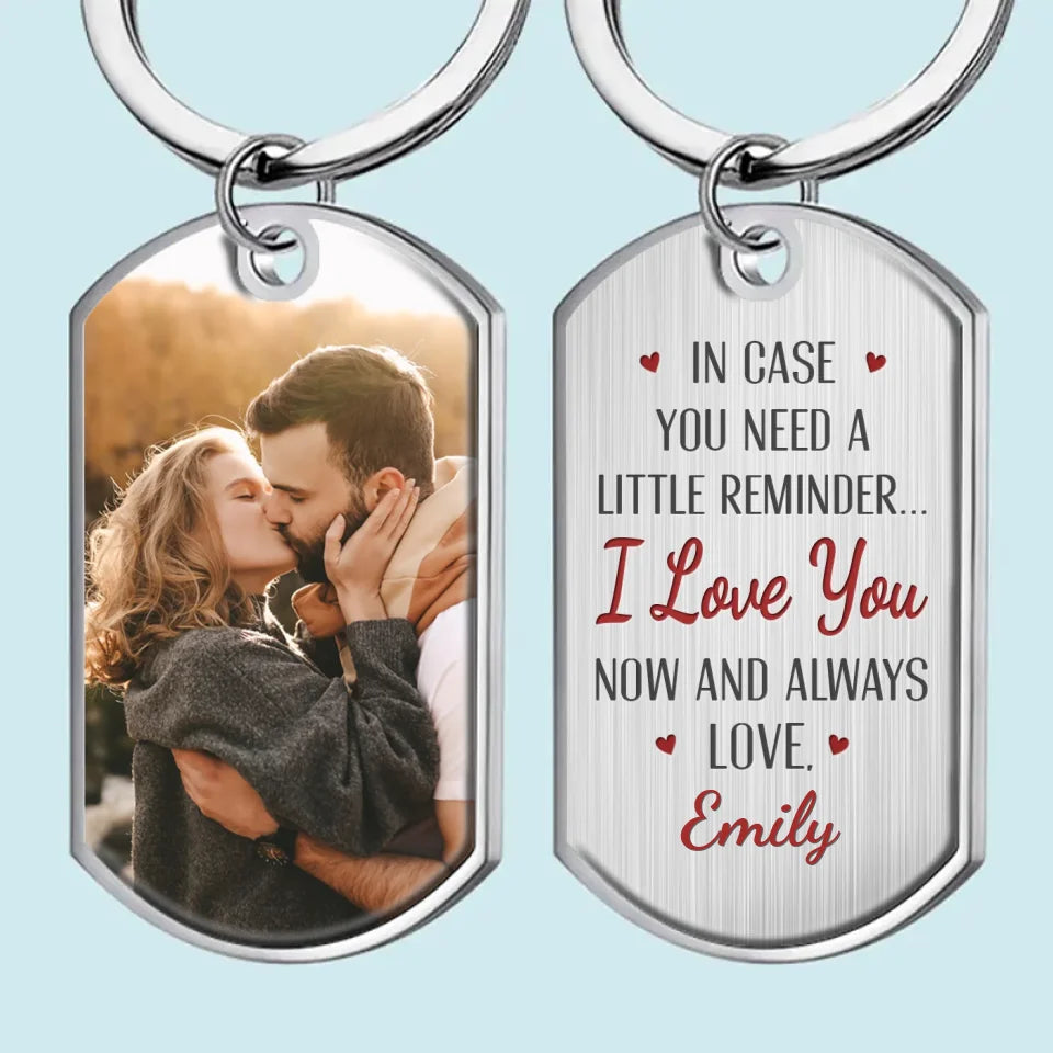 Custom Photo I Love You Now And Always - Couple Personalized Custom Keychain - Gift For Husband Wife, Anniversary
