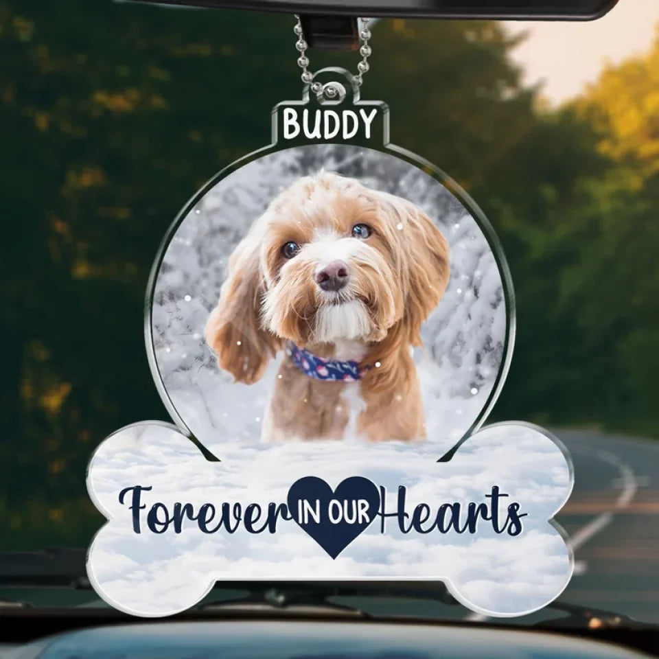 Custom Photo Goodbyes Are Not Forever - Memorial Personalized Custom Car Ornament - Acrylic Custom Shaped - Sympathy Gift For Pet Owners, Pet Lovers