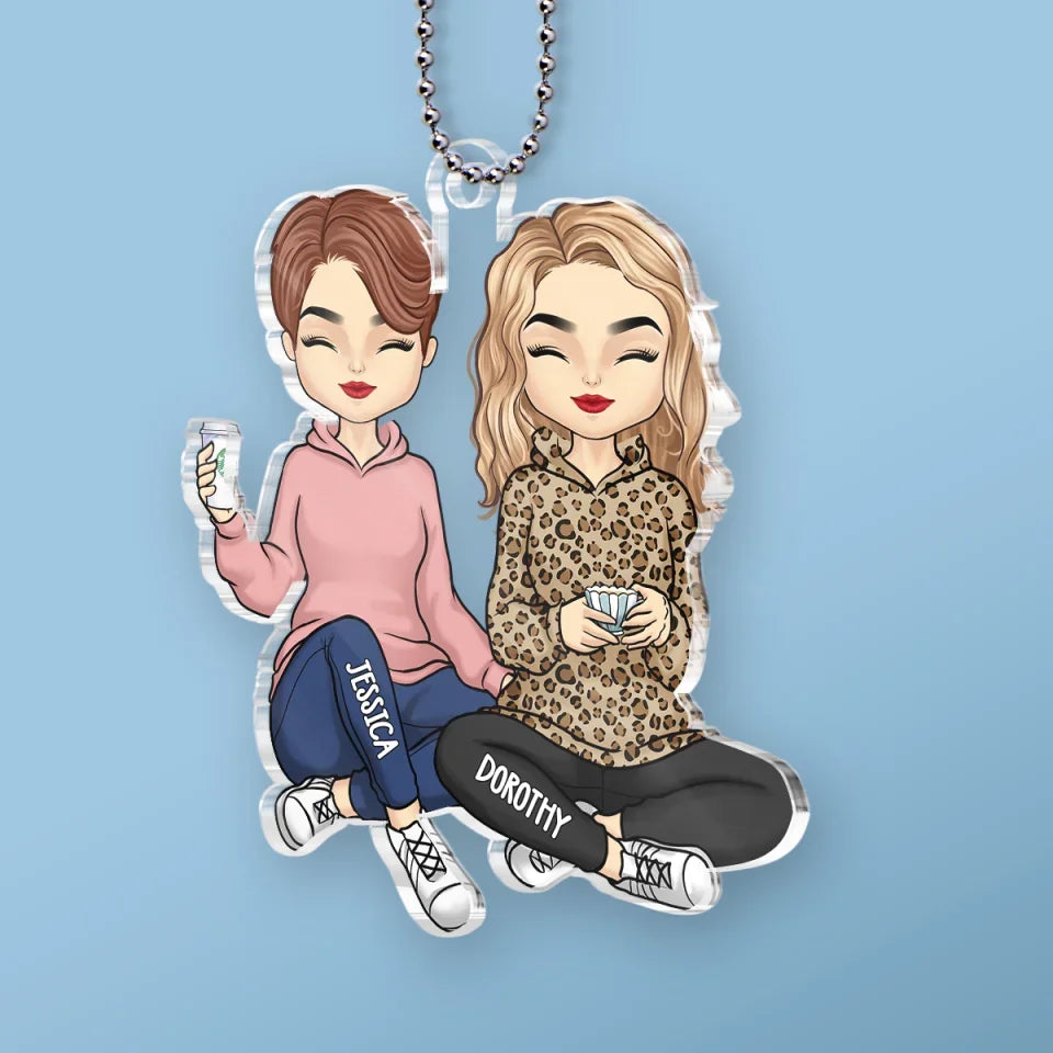 Forever Grateful For You - Bestie Personalized Custom Car Ornament - Acrylic Custom Shaped - Gift For Best Friends, BFF, Sisters