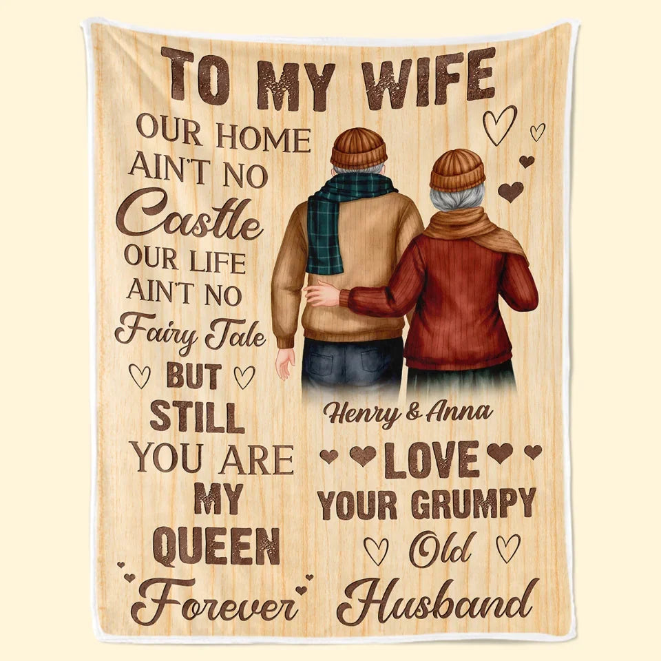 My Queen Today And Every Day - Couple Family Personalized Custom Blanket - Gift For Husband Wife, Anniversary