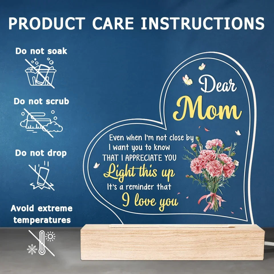 Thank You For Being The Light In My Life - Family  Personalized Custom Shaped 3D LED Light - Gift For Mom, Daughter
