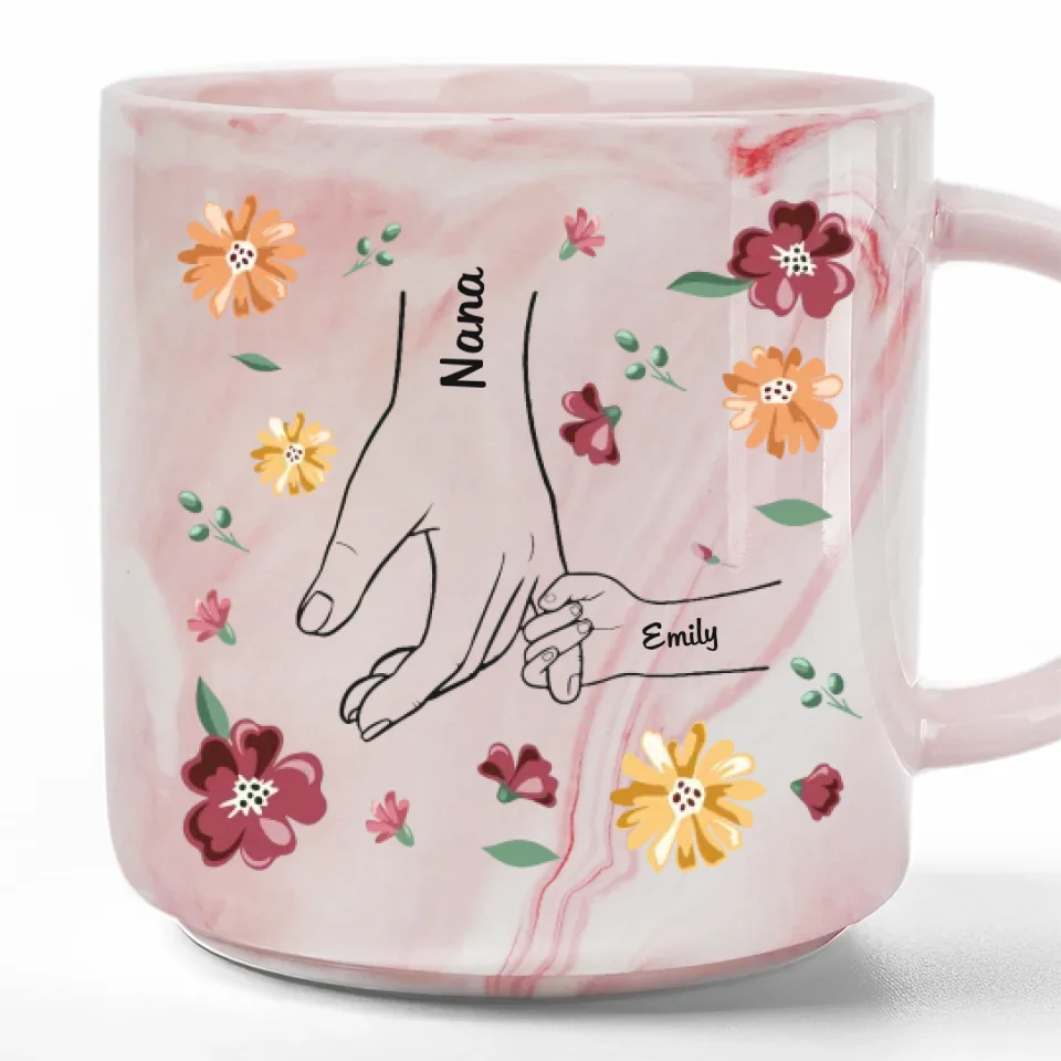 A Little Bit Parent, A Little Bit Best Friend - Family Personalized Custom Marble Mug - Gift For Mom, Grandma