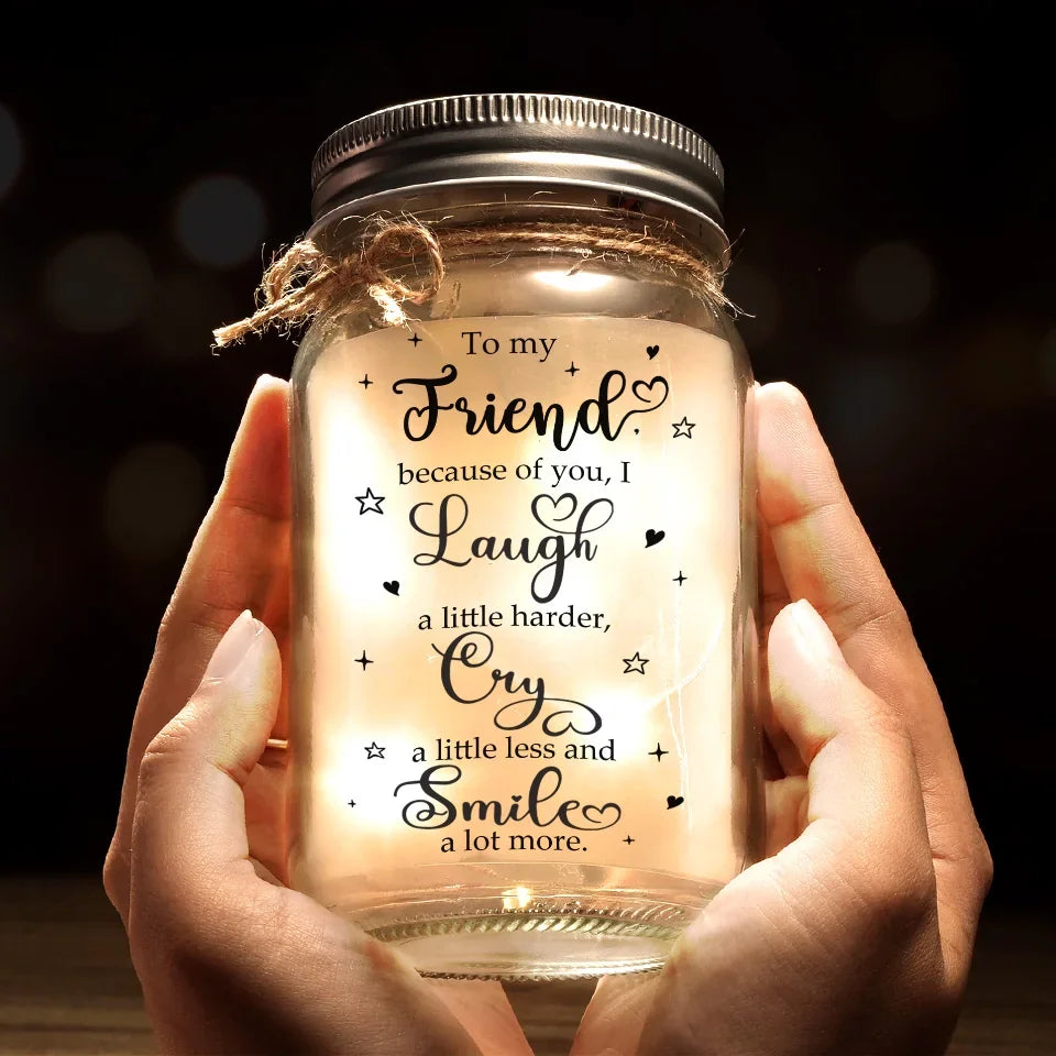 Always Better Together - Bestie Personalized Custom Mason Jar Light - Gift For Best Friends, BFF, Sisters