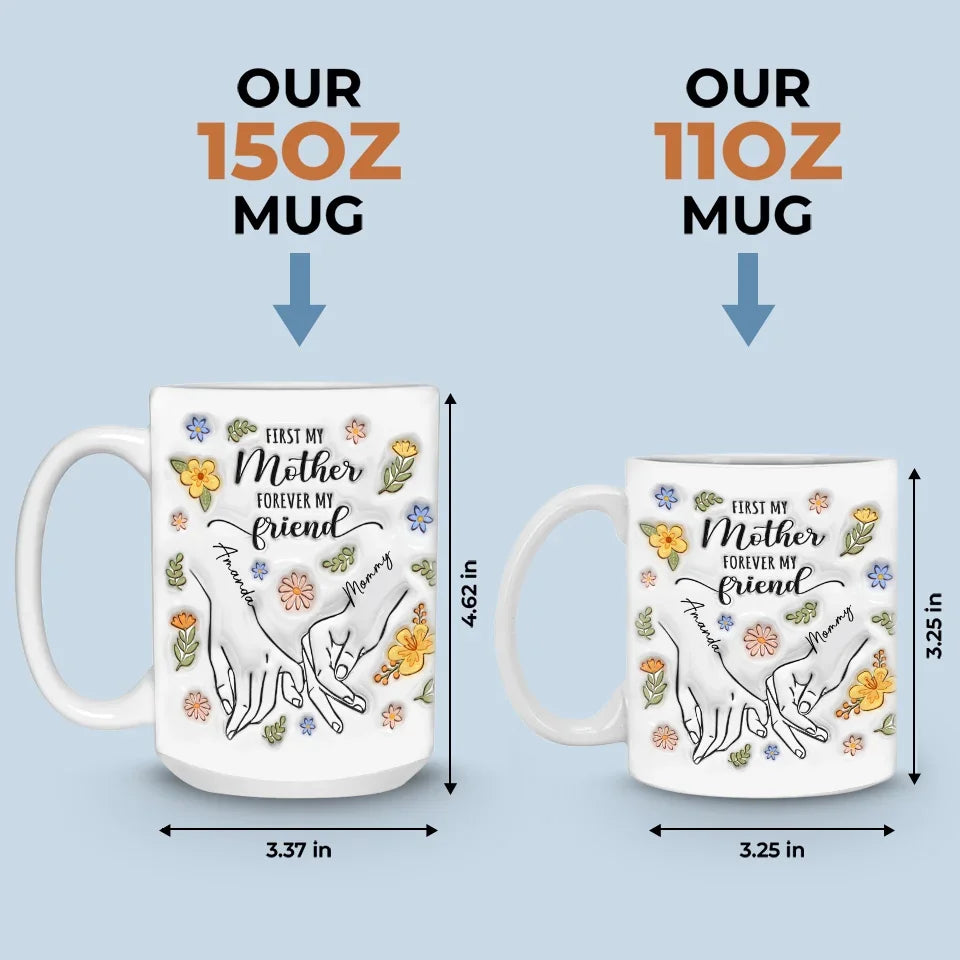 A Mother’s Love Is The Foundation Of All Friendships - Family Personalized Custom 3D Inflated Effect Printed Mug - Gift For Mom, Daughter