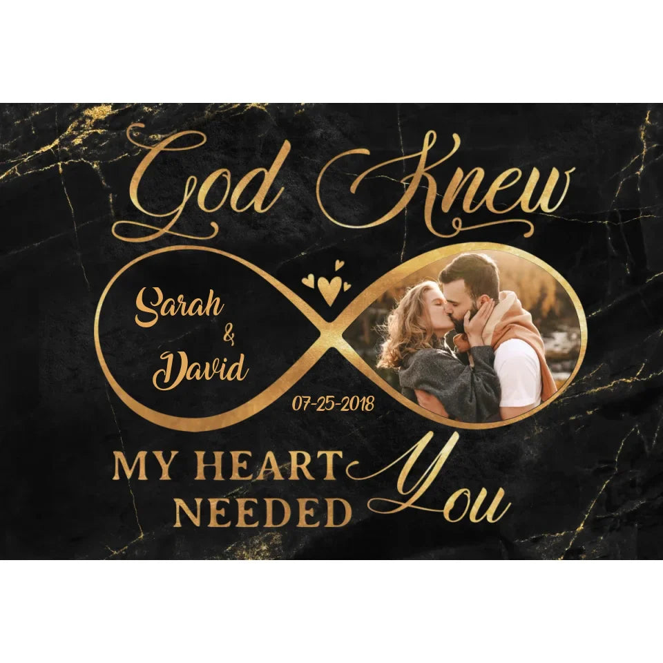 Two Heads, One Heart - Printable Digital File, Digital PNG Download - Custom Photo Couple Personalized Horizontal File - Gift For Husband Wife, Anniversary